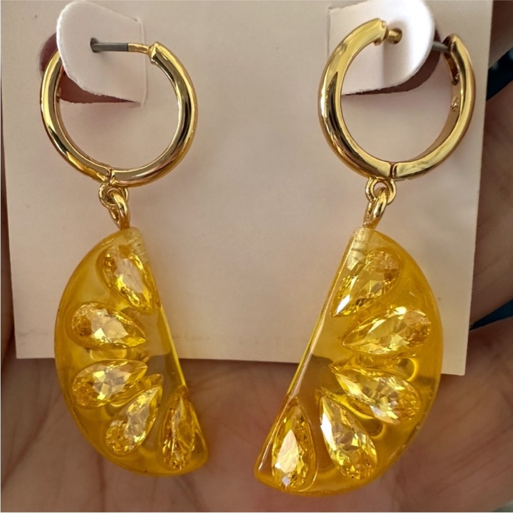 Kate Spade lemon slice Dainty Hoop Earrings - Picture 5 of 7